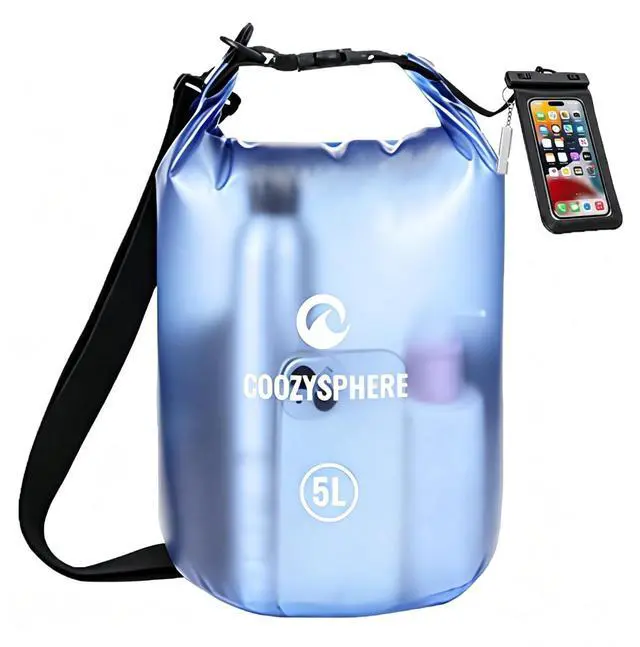 Main image of Dry Bag Waterproof 5L, Roll Top Lightweight Floating Storage Bag with Phone Case and Whistle for Women Men, Kayaking Boating Beach Bag Camping Hiking Fishing