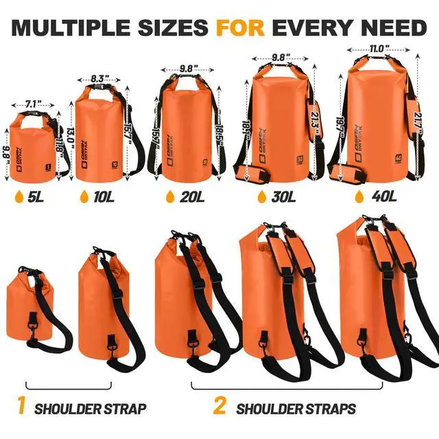 Alt view image 2 of 7 - Waterproof Dry Bag, 5L/10L/20L/30L/40L Roll Top Lightweight Storage Backpack with Phone Case for Women & Men, Floating Waterproof Sack for Travel, Swimming, Kayaking, Paddle Board, Camping & Beach