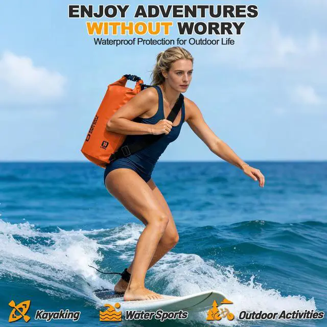 Alt view image 7 of 7 - Waterproof Dry Bag, 5L/10L/20L/30L/40L Roll Top Lightweight Storage Backpack with Phone Case for Women & Men, Floating Waterproof Sack for Travel, Swimming, Kayaking, Paddle Board, Camping & Beach