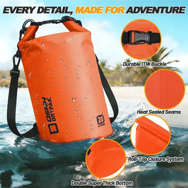 Alt view image 4 of 7 - Waterproof Dry Bag, 5L/10L/20L/30L/40L Roll Top Lightweight Storage Backpack with Phone Case for Women & Men, Floating Waterproof Sack for Travel, Swimming, Kayaking, Paddle Board, Camping & Beach