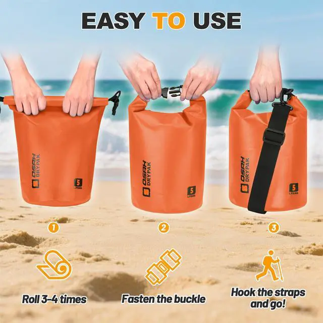 Alt view image 6 of 7 - Waterproof Dry Bag, 5L/10L/20L/30L/40L Roll Top Lightweight Storage Backpack with Phone Case for Women & Men, Floating Waterproof Sack for Travel, Swimming, Kayaking, Paddle Board, Camping & Beach