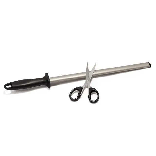 Alt view image 5 of 6 - Professional Diamond Knife Sharpener, 12 Inch Oval Honing Rod with Ergonomic PP Handle, Durable Sharpening Steel for Polishing Chef Kitchen Knives