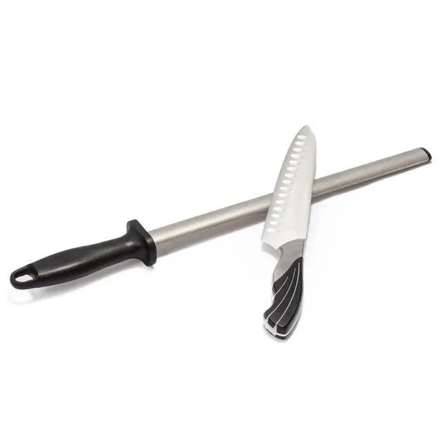 Alt view image 6 of 6 - Professional Diamond Knife Sharpener, 12 Inch Oval Honing Rod with Ergonomic PP Handle, Durable Sharpening Steel for Polishing Chef Kitchen Knives