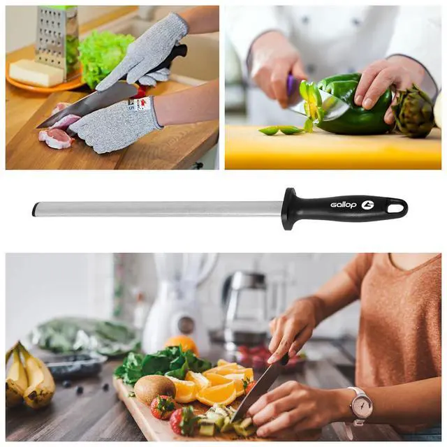 Alt view image 4 of 4 - Diamond Honing Steel -12 In Knife Sharpener Rod,For Sharpening Kitchen Knife, Cooking Knives, Butcher's Knives, Home Gourmet Blades, Garden Tools Sharpening Stick