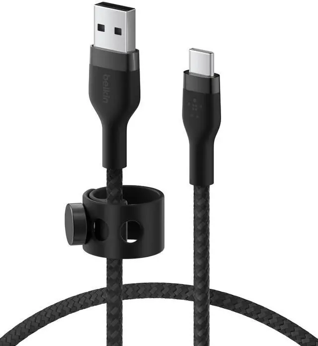 Main image of BoostCharge Pro Flex Braided USB-C to USB-A Cable (1M/3.3FT) USB-IF Certified Fast Charging Cable for iPhone 17, iPhone 17 Pro, iPad, Galaxy S25, Note, Pixel, Nintendo Switch 2 & More - Black