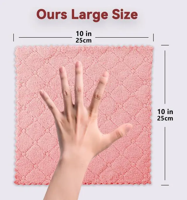 Alt view image 2 of 7 - Microfiber Cleaning Cloth,Microfiber Dish Cloths for Drying Dishes,12Pack