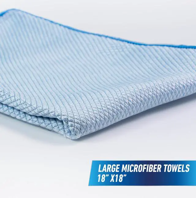 Alt view image 5 of 6 - Unger Professional 18 x 18 Large Professional-Grade Microfiber Cloth Towels, 3 Pack, Multi-Purpose Wet and Dry Cleaning Cloths for Kitchen, Bath, Auto, Appliances, Car Supplies