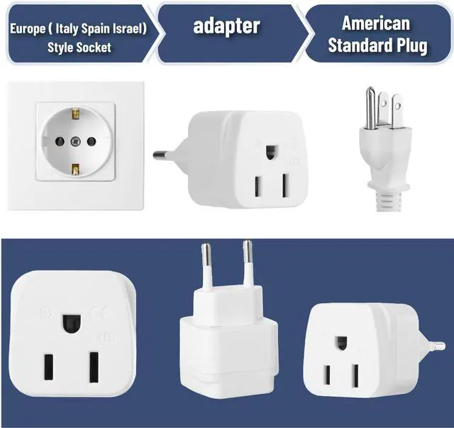 Alt view image 4 of 6 - European Travel Plug Adapter, 2 Pack, Type C, US to Europe Plug Adapter