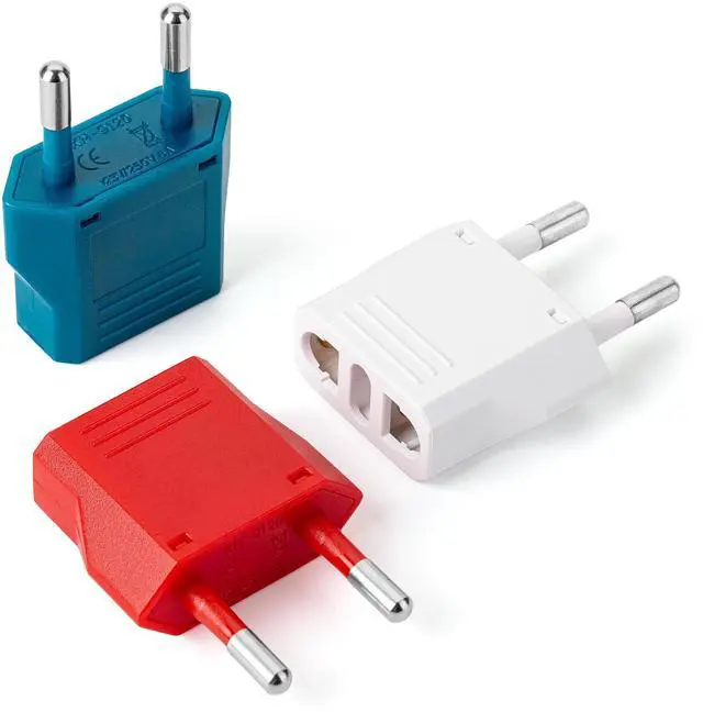 Main image of European Travel Plug Adapter, 3 Pack, US to Europe Plug Adapter Type C, Outlet Converter, USA to Europe, Italy, Spain, Germany, France, EU