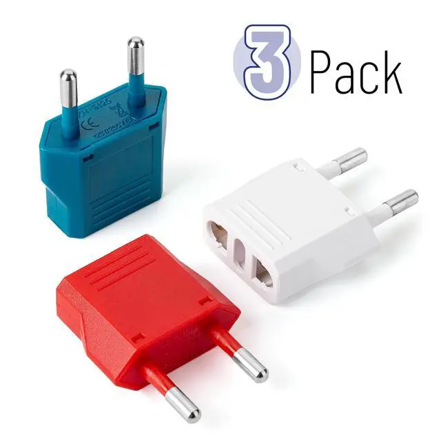 Alt view image 2 of 7 - European Travel Plug Adapter, 3 Pack, US to Europe Plug Adapter Type C, Outlet Converter, USA to Europe, Italy, Spain, Germany, France, EU