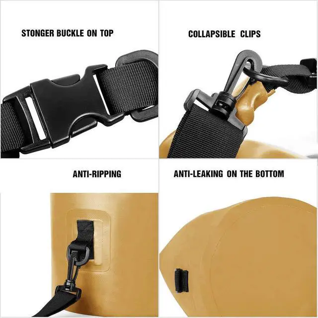 Alt view image 4 of 7 - Waterproof Bags/Waterproof Bags/Dry Bag (2L/5L/10L/20L/30L/40L) for Outdoor Activities and Water Sports, Camping, Boating, Kayaking, Fishing with Waterproof Phone Pouch, Pale Yellow, 5l, Dry