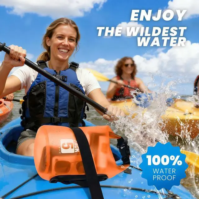 Alt view image 2 of 7 - Dry Bag Waterproof for Men Women - 5L Lightweight Roll Top Dry Sack with Waterproof Phone Case and Emergency Whistle, for Kayaking Swimming Boating Paddle Board Fishing Beach Hiking Camping