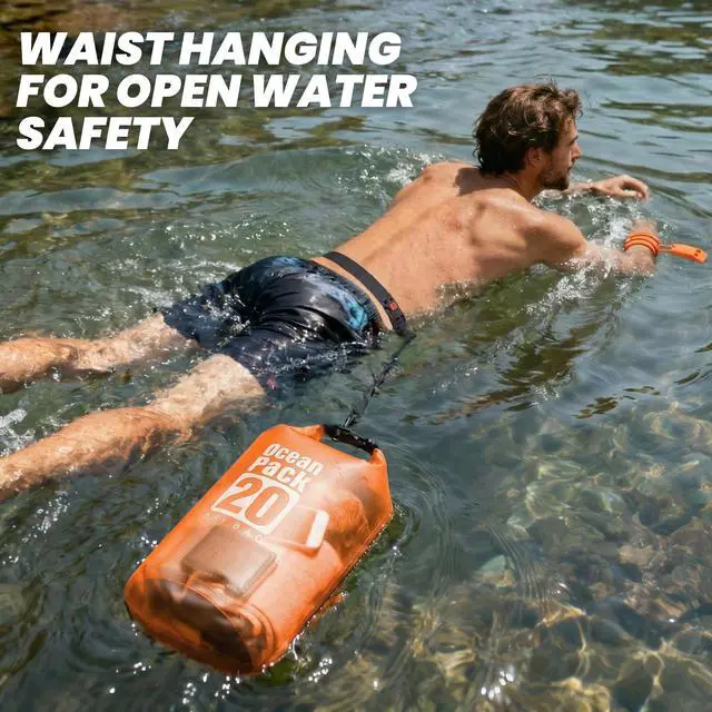 Alt view image 2 of 7 - Dry Bag Waterproof, Roll Top Small Waterproof Backpack 20L, Floating Lightweight Bag with Water Proof Phone Pouch for Kayaking, Paddle Boarding, Boating, Fishing, Swimming