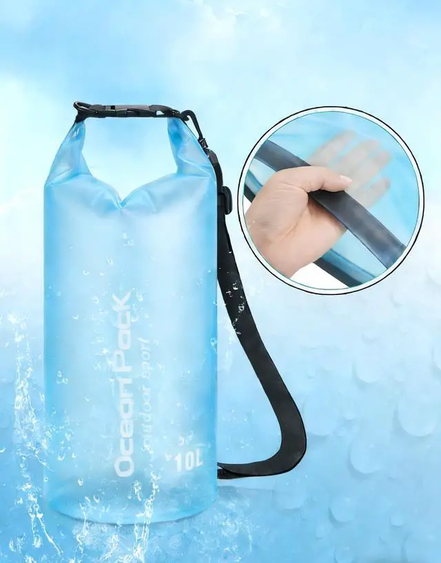 Alt view image 2 of 4 - Dry Bag Waterproof,10L Lightweight Dry Storage Bag Backpack for Kayaking, Boating, Fishing, Swimming and Camping-Blue