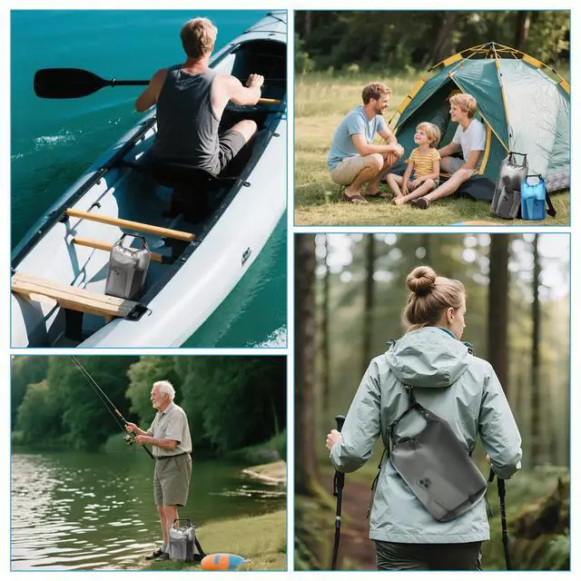 Alt view image 7 of 7 - Dry Bags for Kayaking Waterproof, 5L/10L Dry Storage Bag, Lightweight Roll Top Wet Bag for Swimming, Boating, Fishing, Travel, Camping & Beach, Small(Black)