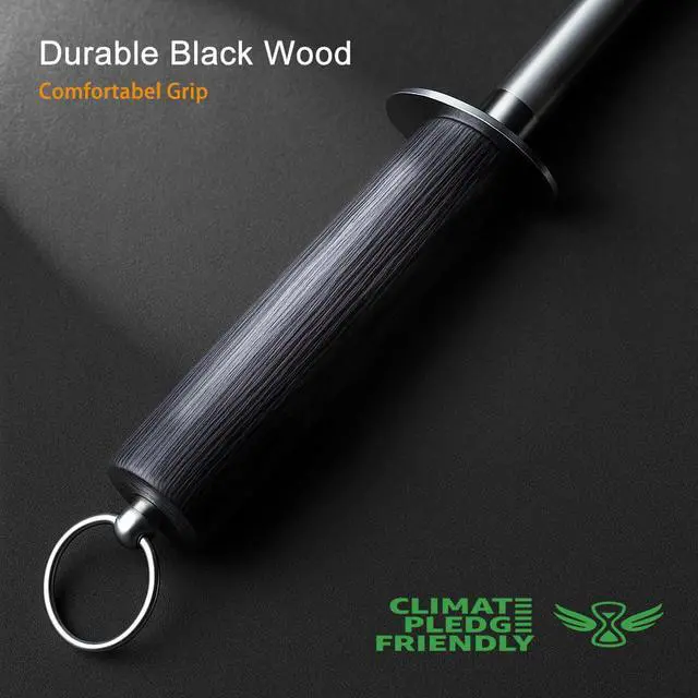 Alt view image 5 of 7 - Honing Rod,12" Knife Sharpener Rod Knife Sharpening Steel Rod Adopt 66HRC Hard Alloy Steel Material With Rosewood handle for Knives