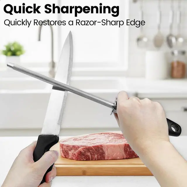 Alt view image 4 of 6 - Knife Sharpener Rod, Honing Steel, 8 Inch