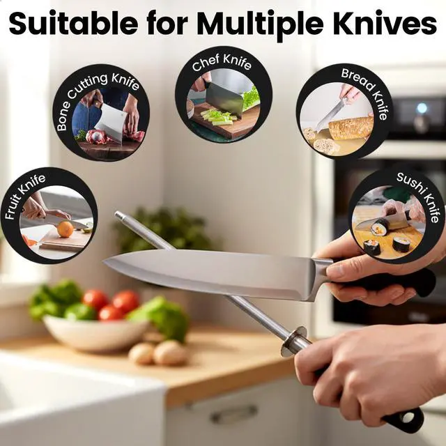 Alt view image 6 of 6 - Knife Sharpener Rod, Honing Steel, 8 Inch