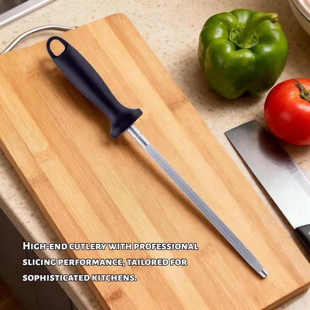 Alt view image 7 of 7 - Kitchen Knife Sharpener Rod-13 Inches Professional Carbon Steel Knife Sharpening Honing Rod with Hanging Holes for Household, Chef, Daily Maintenance 1pcs