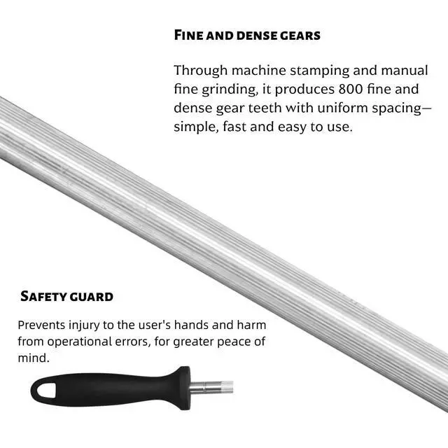 Alt view image 4 of 7 - Kitchen Knife Sharpener Rod-13 Inches Professional Carbon Steel Knife Sharpening Honing Rod with Hanging Holes for Household, Chef, Daily Maintenance 1pcs