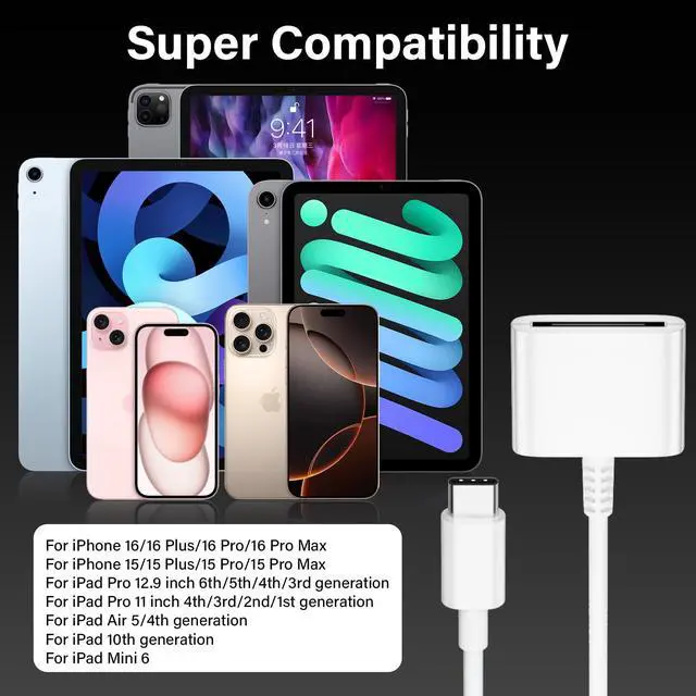 Alt view image 6 of 7 - USB C to 30 Pin Female Adapter for iPhone 16, 2-Pack Apple MFi Certified No Audio Type C Male to 30-Pin Female Charging and Data Transfer Converter for iPhone 16 15 Pro Max 16 15 Plus, New iPad