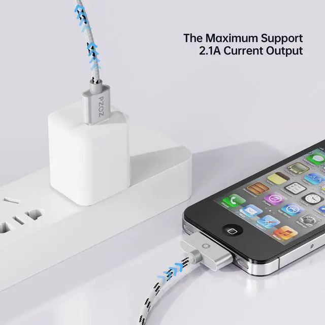 Alt view image 3 of 7 - 30 Pin Cable for iPhone 4s/4/3G/3Gs, USB Charging and Charger Cable Sync Connector Data Cable for iPhone 4/ 4s, Old iPad 3/2/1 Generations,iPod Classic Touch Nano (3.3 Feet) (Gray)
