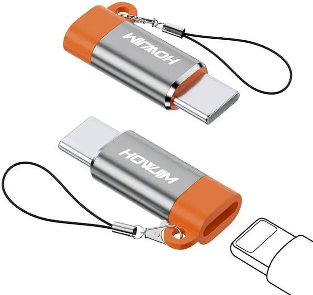 Main image of 8-Pin to USB C Adapter 2 Pack,27W PD Fast Charging 480Mbps Data Transfer,Type C Charger Connector Cable for Phone 15/16/17 Pro Max Pad Pro Ga-laxy,Not for Headphones/OTG/Flash Drive/Pencil Gray