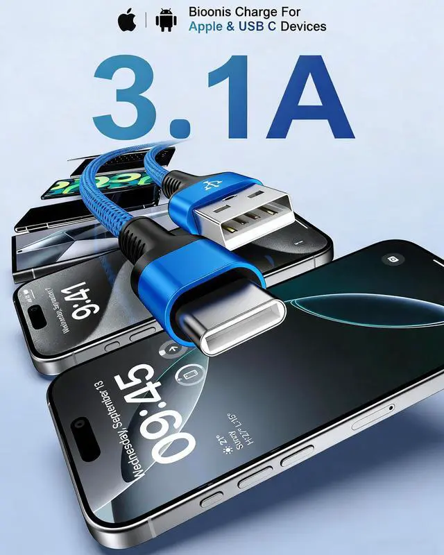 Alt view image 3 of 7 - USB to USB C Cable for Apple Carplay, 3Ft USBC Car Play Cord for i Phone 17