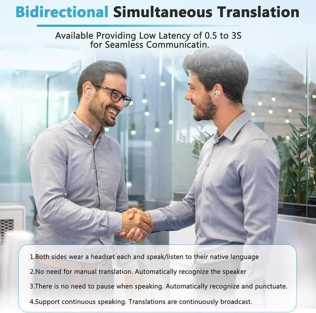Alt view image 7 of 7 - Translation Earbuds Real Time Support 150 Languages,Translation Music and Calling 3-in-1,Translator Device with Bluetooth and APP,Provide Online Instant Voice Translation for Travel Business Learning