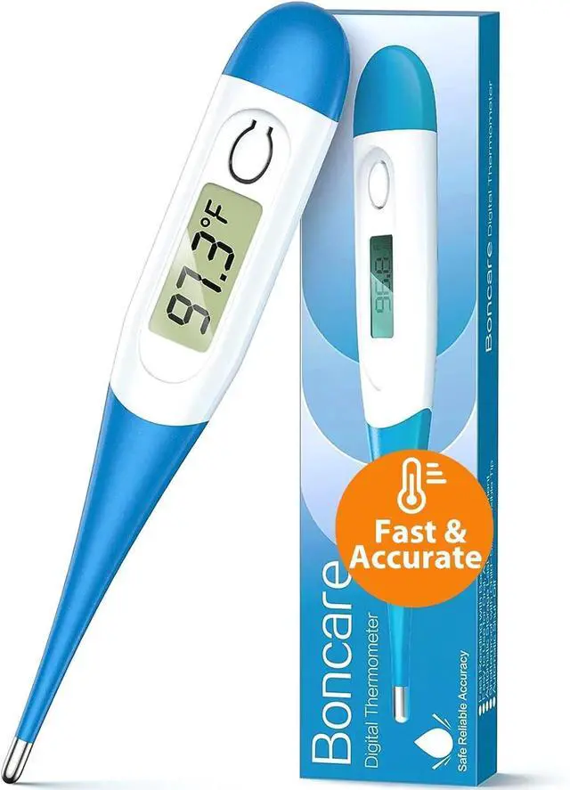 Main image of 10 Seconds Oral Thermometer for Adults and Kids, Light Blue | Accurate & Safe, Rectal Digital Thermometer for Baby, Fever Alarm
