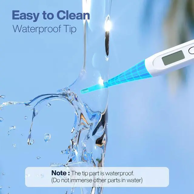 Alt view image 3 of 6 - 10 Seconds Oral Thermometer for Adults and Kids, Light Blue | Accurate & Safe, Rectal Digital Thermometer for Baby, Fever Alarm