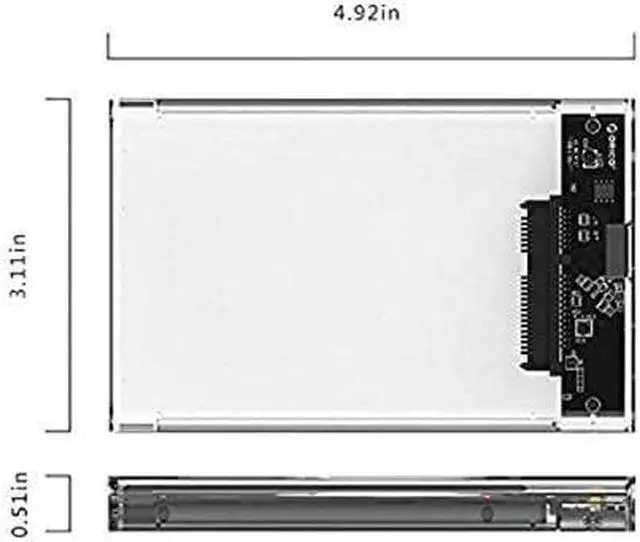 Alt view image 2 of 7 - 2.5 Inch External Hard Drive Enclosure, SATA to USB 3.1 Tool-Free Clear for 2.5 Inch SSD & HDD 9.5mm 7mm External Hard Drive Case SSD Max 2TB Supports UASP SATA