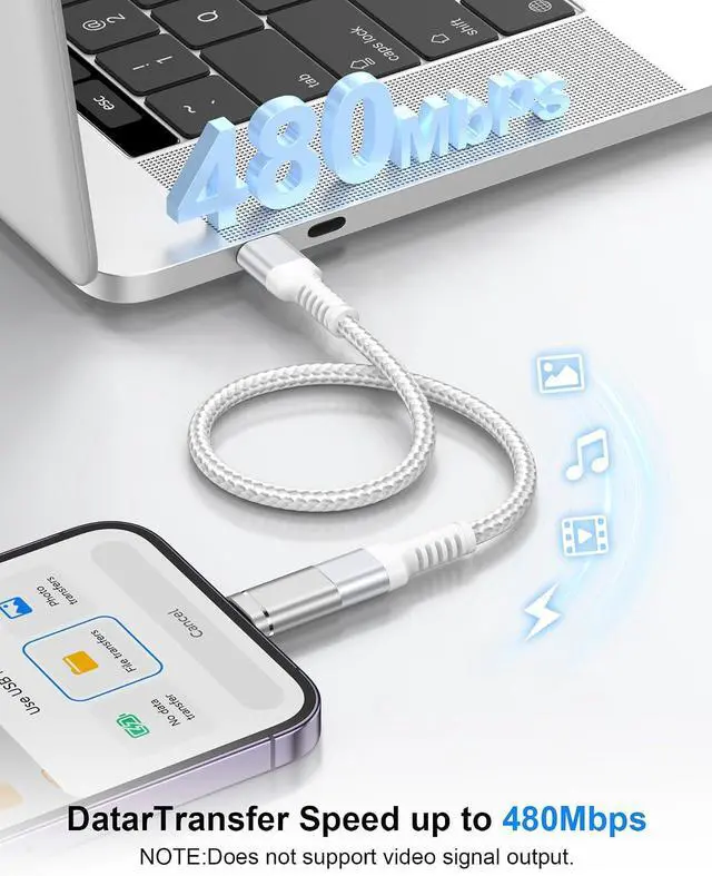 Alt view image 6 of 7 - USB C to Lightning Adapter 4Pack, Type-C Female to iPhone Male Converter | USBC to iPhone Charger Dongle for Apple 14 Pro Max 13 12 11 XS XR 8 Plus, iPad/iPod/AirPods -Charging Only, Not for Audio/OTG