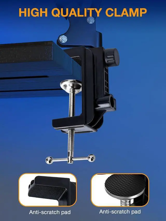 Alt view image 5 of 7 - QuadCast Boom Arm, Mic Arm for Blue Yeti HyperX QuadCast SoloCast Fifine AM8 and Most Microphone, Mic Stand Desk with 3/8" to 5/8" Adapter