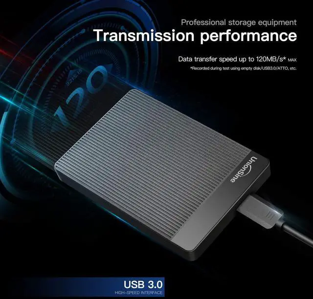 Alt view image 7 of 7 - 500GB Ultra Slim Portable External Hard Drive HDD-USB 3.0 | for PC, Mac, Laptop, PS4, Xbox one, Xbox 360-(Black)