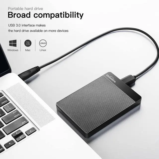 Alt view image 6 of 7 - 500GB Ultra Slim Portable External Hard Drive HDD-USB 3.0 | for PC, Mac, Laptop, PS4, Xbox one, Xbox 360-(Black)