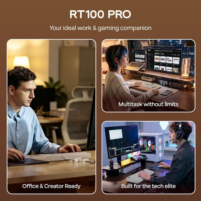 Alt view image 7 of 7 - RT100 PRO Wireless Gaming Keyboard with 1.54" Screen&Knob, RGB