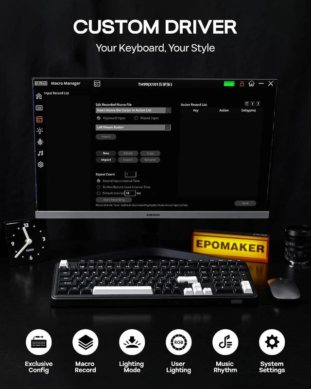 Alt view image 7 of 7 - TH99 Tri-Mode Wireless Mechanical Keyboard with 8000mAh Battery