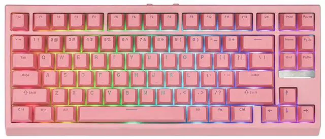 Main image of G84 80% RGB Gaming Mechanical Keyboard, 2.4GHz/ Type-C/BT Wireless Keyboard, QMK/VIA Programmable, Hot-Swappable, NKRO, with Shine Through PBT Keycaps for Gamers (Pink, Creamy Jade Switch)