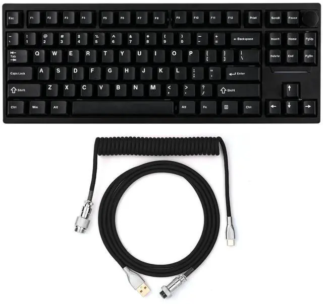 Main image of P87 TKL Aluminum Wireless Gaming Keyboard+Mix 1.8m Coiled Keyboard Cable, USB C to USB A TPU Cable for Mechanical Gaming Keyboard