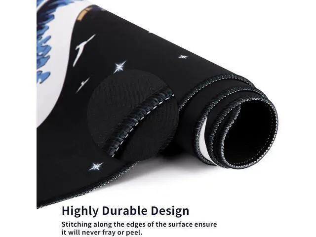 Alt view image 5 of 7 - Gaming Laptop Mouse Pad Sea Wave Big Mice Pads PC Keyboard Waterproof and Non-Slip 31.5 x 11.8inches 3mm Thick XL XXL Rubber Table Mat Kanagawa Surfing and Black Japanese Mouse Pads