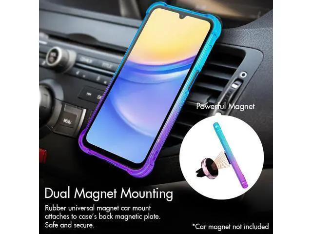 Alt view image 3 of 4 - Silverback for Galaxy A15 5G Phone Case, Moving Liquid Holographic Sparkle Glitter Case with Kickstand, Girls Women Bling Diamond Ring Slim Protective Case for Samsung Galaxy A15 5G - Purple