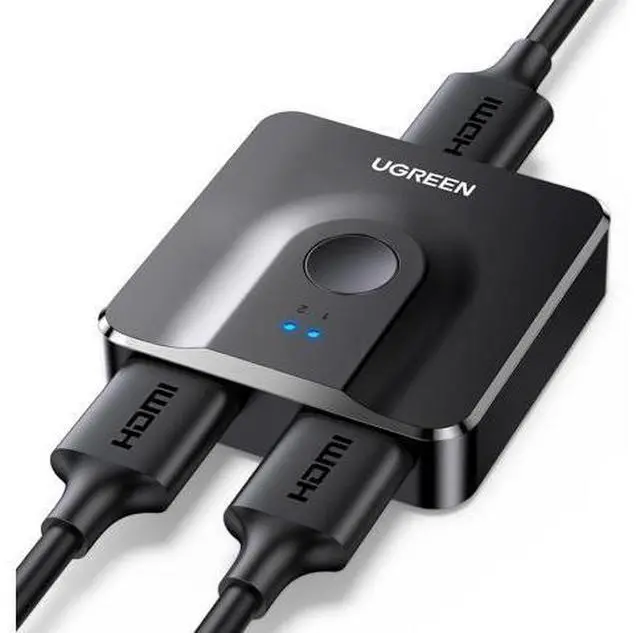 Main image of UGREEN HDMI Switch 4K@60Hz, Bi-Directional HDMI Switcher 2 in 1 Out HDMI Splitter 1 Input 2 Output Supports UHD 3D HDR Compatible with PS5, PS4, Xbox Series X/S, Roku, Fire Stick, Black