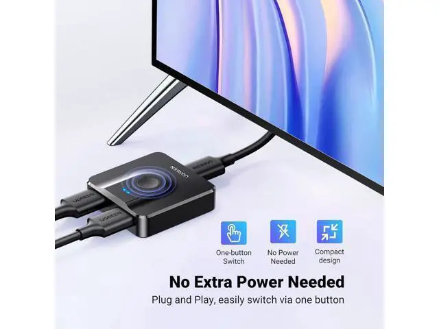 Alt view image 5 of 7 - UGREEN HDMI Switch 4K@60Hz, Bi-Directional HDMI Switcher 2 in 1 Out HDMI Splitter 1 Input 2 Output Supports UHD 3D HDR Compatible with PS5, PS4, Xbox Series X/S, Roku, Fire Stick, Black