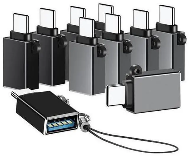Main image of Zell Usb C To Usb Adapter,Usb To Usb C Adapter,Usb-C To Usb Adapter,Usb A To Usb C Adapter,Usb C To Usb A Converter For Macbook Pro/Air Imac Ipad Pro,Galaxy S20+ And More(10 Pack,Black+Grey)