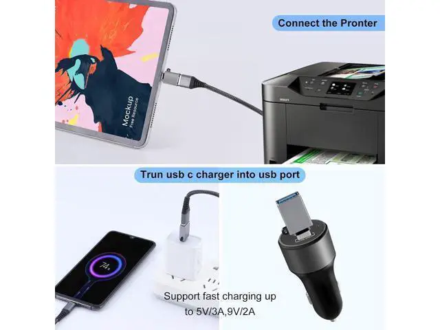 Alt view image 3 of 7 - Zell Usb C To Usb Adapter,Usb To Usb C Adapter,Usb-C To Usb Adapter,Usb A To Usb C Adapter,Usb C To Usb A Converter For Macbook Pro/Air Imac Ipad Pro,Galaxy S20+ And More(10 Pack,Black+Grey)