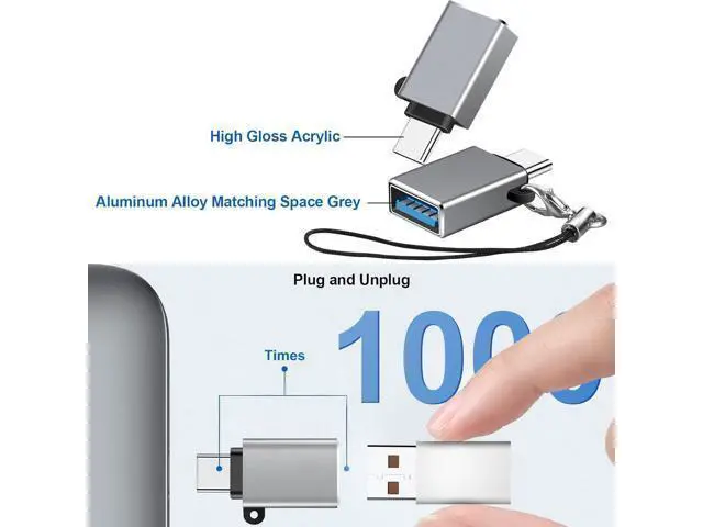 Alt view image 6 of 7 - Zell Usb C To Usb Adapter,Usb To Usb C Adapter,Usb-C To Usb Adapter,Usb A To Usb C Adapter,Usb C To Usb A Converter For Macbook Pro/Air Imac Ipad Pro,Galaxy S20+ And More(10 Pack,Black+Grey)
