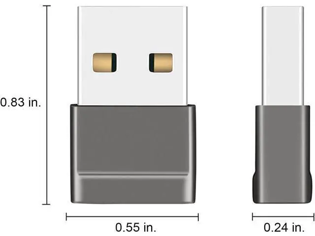 Alt view image 2 of 6 - - Pack of 2 USB C to USB Adapter - Travel Essentials USB C Female to USB Male Adapter Cable Converter - 2.0 Amps High Speed Data Transfer - Compatible with iPhone iPad Google Pixel Samsung