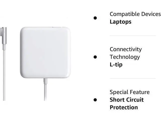 Alt view image 2 of 2 - Replacement 60W Power Adapter L-Tip Connector for Old MacBook Pro Charger 13 Inch Before Mid 2012