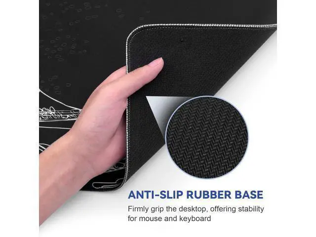 Alt view image 6 of 7 - Mouse Pad Gaming Japanese Sea Wave Mouse Pad 31.5 x 11.8in Waterproof Gaming Keyboard Pad with Anti-Slip Rubber Base and Stitched Edges Extended XL Mouse Mat